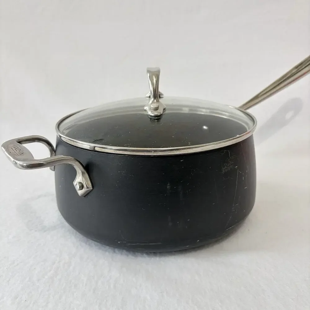 All-Clad Metalcrafters Hard Anodized Nonstick3.5QT 3.3L Saucepan Pot With Lid.